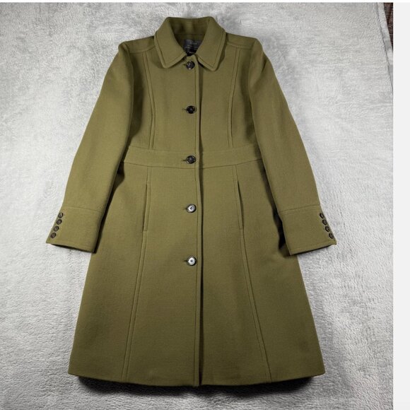 J. Crew Warm Olive Wool Lady Day Green thinsulate Coat 6 - Picture 7 of 15